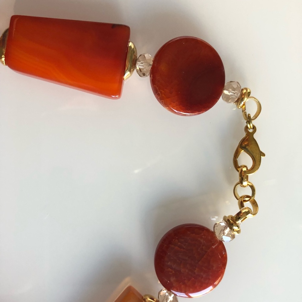 Gorgeous Amber Beaded Necklace 18” - Picture 2 of 4